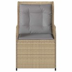 vidaXL Bancă de grădină cu pernă 2 pcs Bej Rattan poli