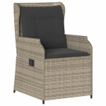 vidaXL Bancă de grădină cu pernă 2 pcs Gri deschis Rattan poli