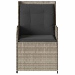 vidaXL Bancă de grădină cu pernă 2 pcs Gri deschis Rattan poli