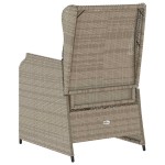 vidaXL Bancă de grădină cu pernă 2 pcs Gri deschis Rattan poli