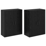 vidaXL Dulap montat pe perete 2 pcs Stejar Negru 69,5 x 34 x 90 cm