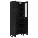 vidaXL Bufet cu raft Stejar negru 69.5 x 34 x 90 cm Lemn compozit vidaXL Bufet cu raft Stejar negru 69.5 x 34 x 90 cm Lemn compozit
