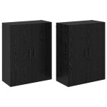 vidaXL Dulap montat pe perete 2 pcs Stejar Negru 69,5 x 34 x 90 cm