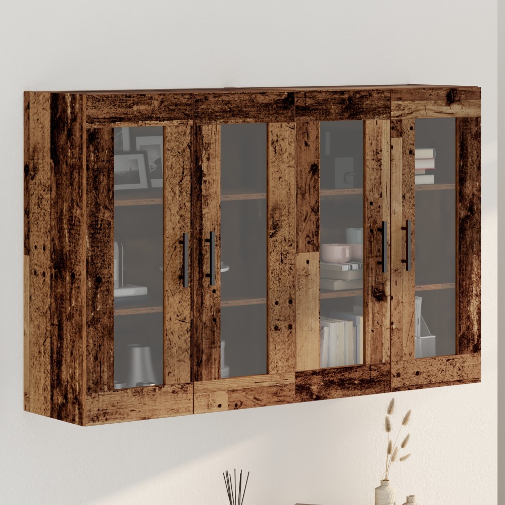 vidaXL Mobilier cu Montaj pe Perete 2 pcs Lemn vechi 69.5 x 34 x 90 cm