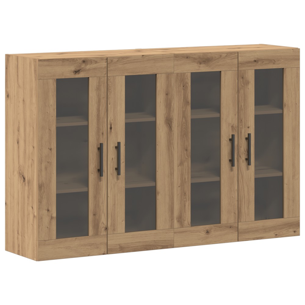 vidaXL Mobilier cu Montaj pe Perete 2 pcs Stejar Artisan și Negru