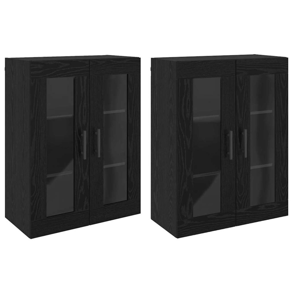 vidaXL Mobilier cu Montaj pe Perete 2 pcs Stejar negru