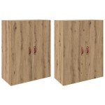 vidaXL Dulap montat pe perete 2 pcs Stejar Artizanal 69,5 x 34 x 90 cm