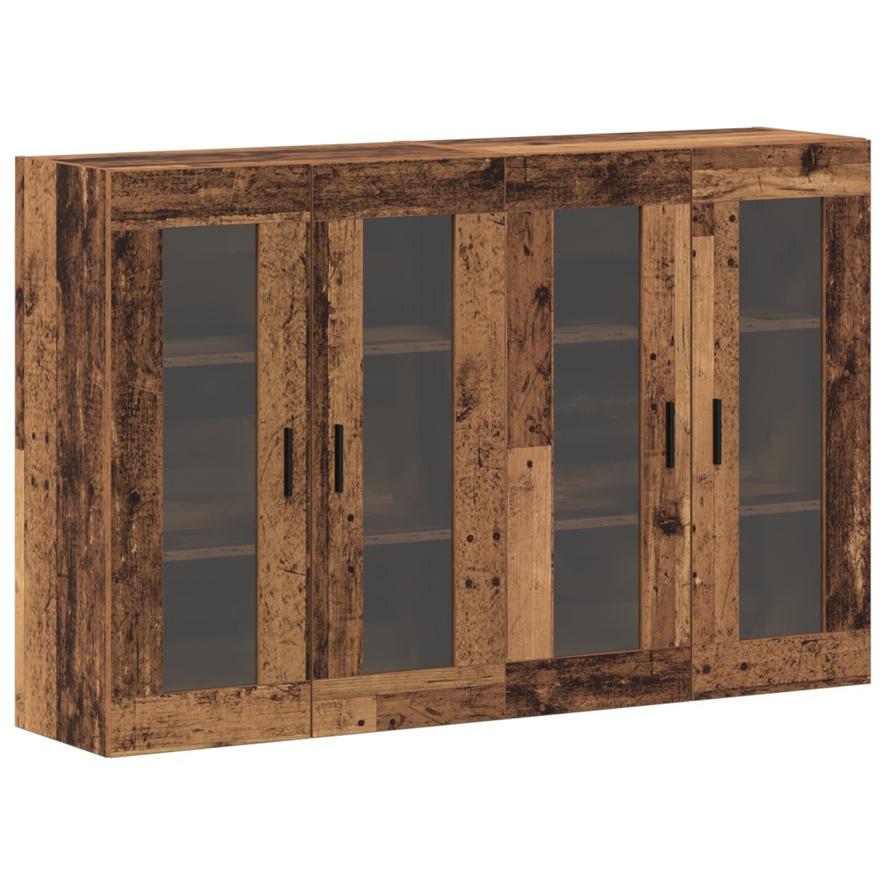 vidaXL Mobilier cu Montaj pe Perete 2 pcs Lemn vechi 69.5 x 34 x 90 cm