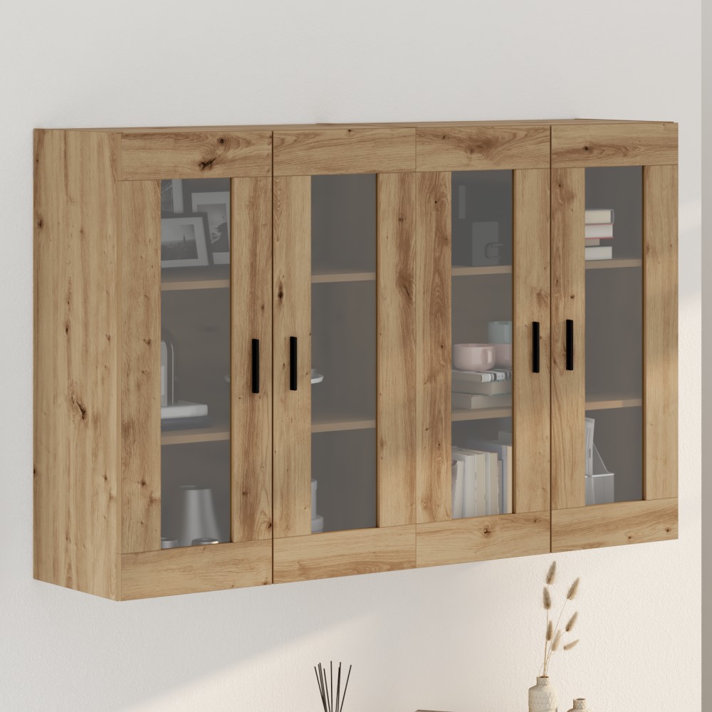 vidaXL Mobilier cu Montaj pe Perete 2 pcs stejar artizanal