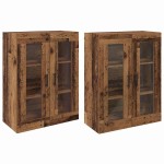 vidaXL Mobilier cu Montaj pe Perete 2 pcs Lemn vechi 69,5 x 34 x 90 cm