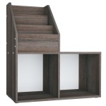 vidaXL Raft reviste copii gri/sonoma 71x30x78,5 cm lemn prelucrat vidaXL Raft reviste copii gri/sonoma 71x30x78,5 cm lemn prelucrat