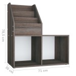 vidaXL Raft reviste copii gri/sonoma 71x30x78,5 cm lemn prelucrat vidaXL Raft reviste copii gri/sonoma 71x30x78,5 cm lemn prelucrat