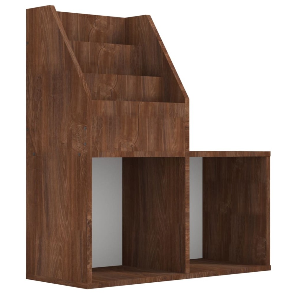 vidaXL Raft reviste copii, stejar maro, 71x30x78,5cm, lemn prelucrat