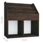 vidaXL Raft reviste copii, stejar afumat, 71x30x78,5cm, lemn prelucrat vidaXL Raft reviste copii, stejar afumat, 71x30x78,5cm, lemn prelucrat