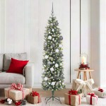vidaXL Copac Artificial Slăb de Crăciun Verde 180 cm PVC
