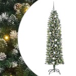 vidaXL Copac Artificial Slăb de Crăciun Verde 210 cm PVC și Plastic