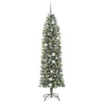 vidaXL Copac Artificial Slăb de Crăciun Verde 210 cm PVC și Plastic