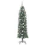 vidaXL Copac Artificial Slăb de Crăciun Verde 210 cm PVC și Plastic