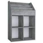 vidaXL Raft de reviste pentru copii, gri, 71x30x114 cm, lemn prelucrat vidaXL Raft de reviste pentru copii, gri, 71x30x114 cm, lemn prelucrat