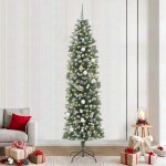 vidaXL Copac Artificial Slăb de Crăciun Verde 240 cm PVC