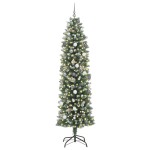 vidaXL Copac Artificial Slăb de Crăciun Verde 240 cm PVC