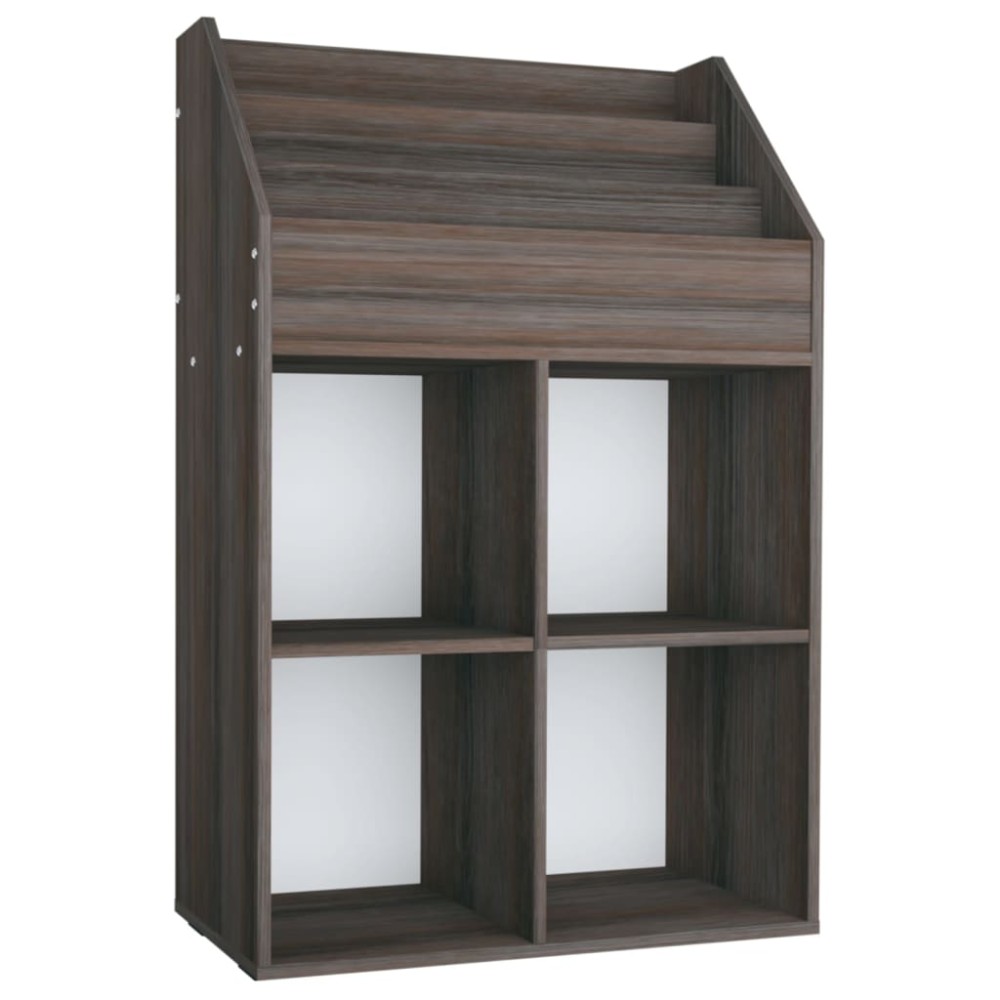 vidaXL Raft reviste copii gri/stejar sonoma 71x30x114cm lemn prelucrat