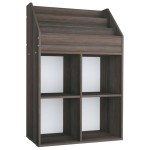 vidaXL Raft reviste copii gri/stejar sonoma 71x30x114cm lemn prelucrat vidaXL Raft reviste copii gri/stejar sonoma 71x30x114cm lemn prelucrat