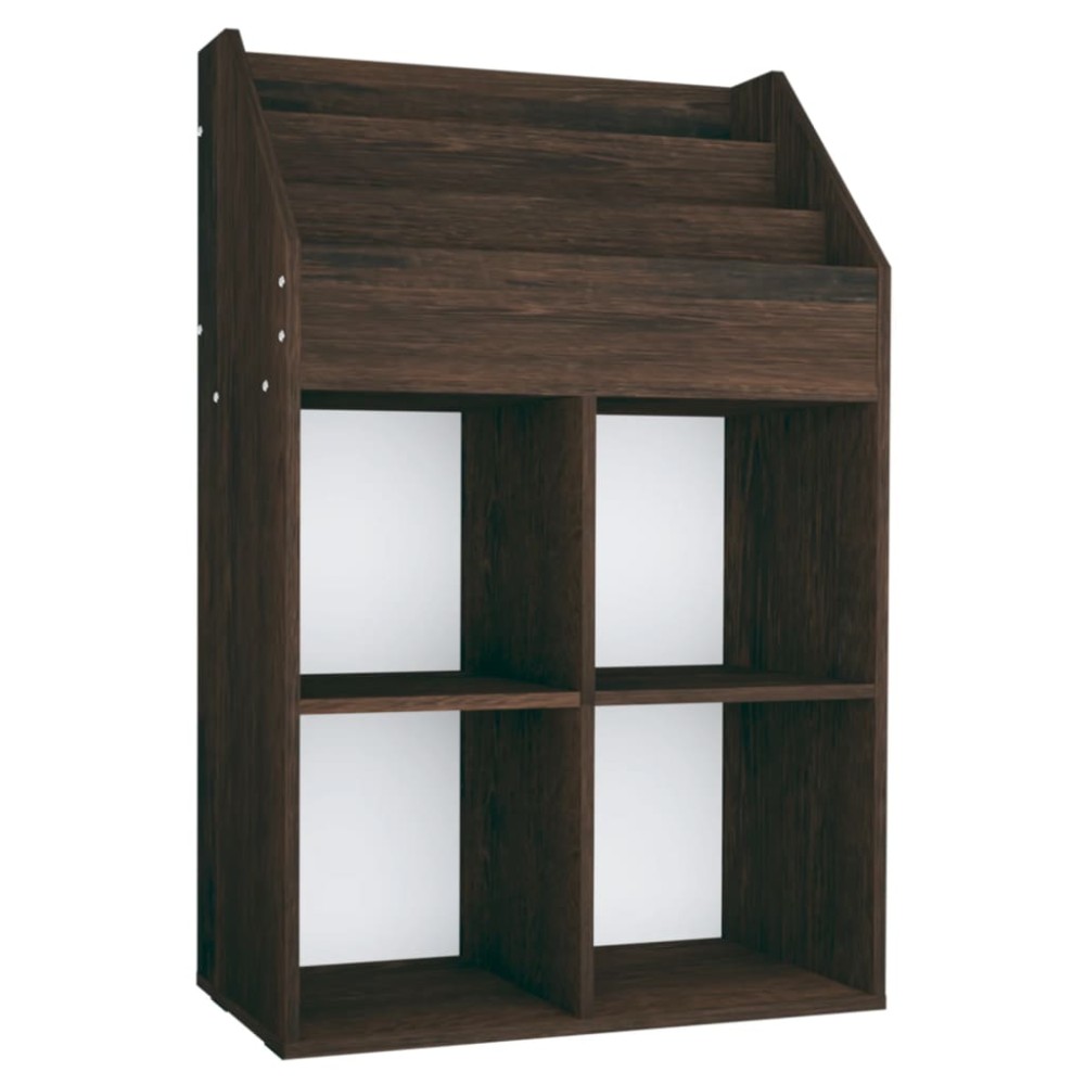 vidaXL Raft reviste copii, stejar afumat, 71x30x114 cm, lemn prelucrat
