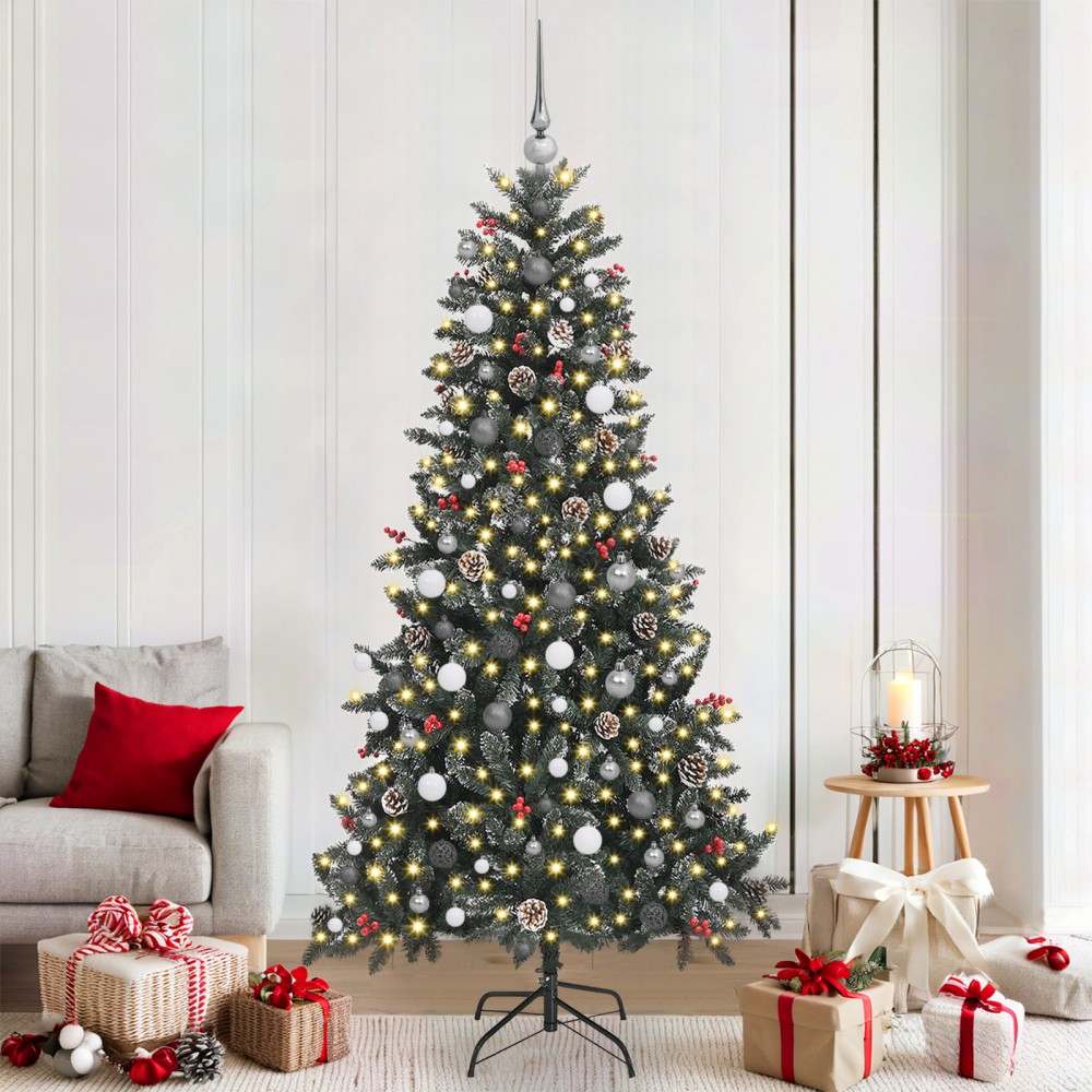 vidaXL Brad de Crăciun artificial Verde 210 cm PVC