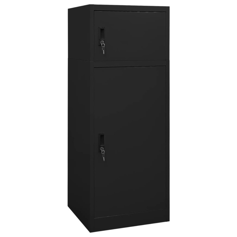 vidaXL Dulap pentru șa, negru, 53x53x140 cm, oțel
