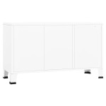 vidaXL Servantă industrială, alb, 105x35x62 cm, metal și sticlă vidaXL Servantă industrială, alb, 105x35x62 cm, metal și sticlă