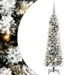 vidaXL Brad de Crăciun subțire Alb 150 cm PVC vidaXL Brad de Crăciun subțire Alb 150 cm PVC