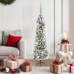 vidaXL Brad de Crăciun subțire Alb 150 cm PVC vidaXL Brad de Crăciun subțire Alb 150 cm PVC