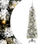 vidaXL Brad de Crăciun subțire Alb 180 cm PVC vidaXL Brad de Crăciun subțire Alb 180 cm PVC