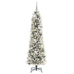 vidaXL Brad de Crăciun subțire Alb 180 cm PVC vidaXL Brad de Crăciun subțire Alb 180 cm PVC
