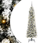 vidaXL Brad de Crăciun subțire Alb 210 cm PVC vidaXL Brad de Crăciun subțire Alb 210 cm PVC