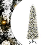 vidaXL Brad de Crăciun subțire Alb 240 cm PVC