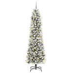 vidaXL Brad de Crăciun subțire Alb 240 cm PVC
