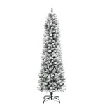 vidaXL Brad de Crăciun subțire Alb 240 cm PVC