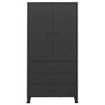 vidaXL Șifonier industrial, negru, 90x50x180 cm, metal vidaXL Șifonier industrial, negru, 90x50x180 cm, metal