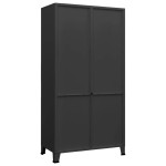 vidaXL Șifonier industrial, negru, 90x50x180 cm, metal vidaXL Șifonier industrial, negru, 90x50x180 cm, metal
