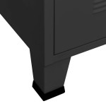 vidaXL Șifonier industrial, negru, 90x50x180 cm, metal vidaXL Șifonier industrial, negru, 90x50x180 cm, metal