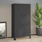 vidaXL Șifonier industrial, antracit, 90x50x180 cm, metal vidaXL Șifonier industrial, antracit, 90x50x180 cm, metal