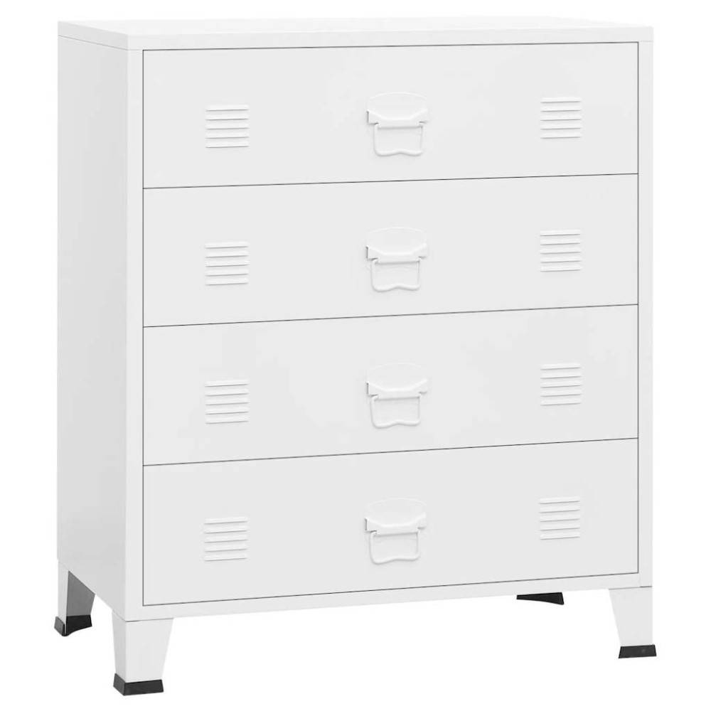 vidaXL Dulap cu sertare industrial, alb, 78x40x93 cm, metal