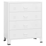 vidaXL Dulap cu sertare industrial, alb, 78x40x93 cm, metal vidaXL Dulap cu sertare industrial, alb, 78x40x93 cm, metal