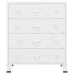 vidaXL Dulap cu sertare industrial, alb, 78x40x93 cm, metal vidaXL Dulap cu sertare industrial, alb, 78x40x93 cm, metal