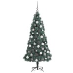 vidaXL Brad de Crăciun artificial cu LED-uri și set de globuri verde 180 cm vidaXL Brad de Crăciun artificial cu LED-uri și set de globuri verde 180 cm
