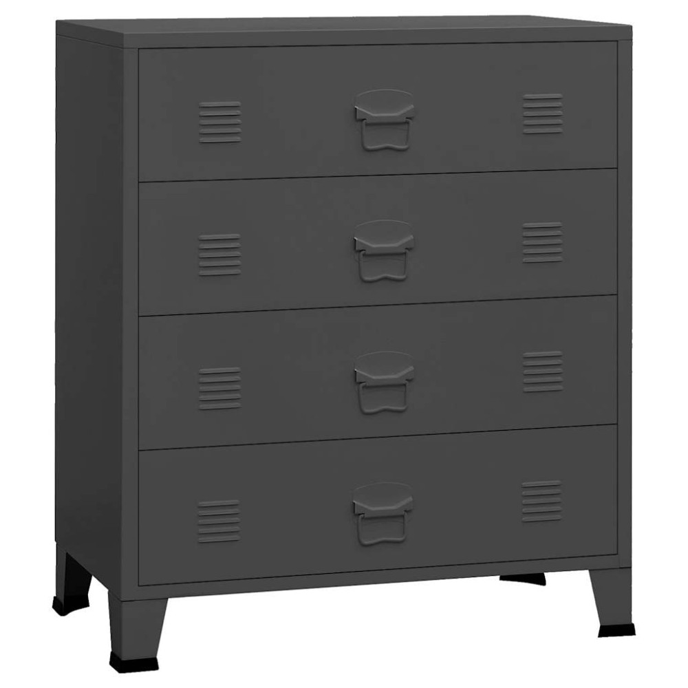 vidaXL Dulap cu sertare industrial, antracit, 78x40x93 cm, metal