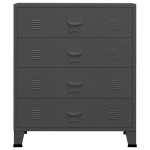 vidaXL Dulap cu sertare industrial, antracit, 78x40x93 cm, metal vidaXL Dulap cu sertare industrial, antracit, 78x40x93 cm, metal