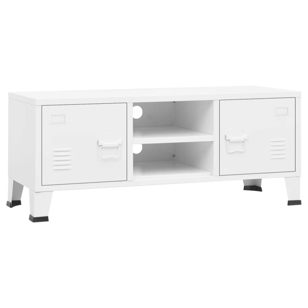 vidaXL Dulap TV industrial, alb, 105x35x42 cm, metal